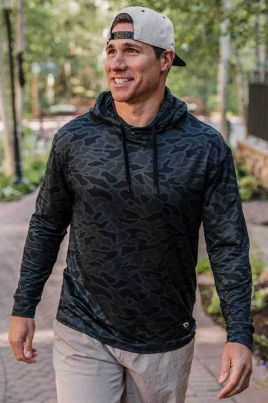 Discount Deals Performance Hoodie - Black Camo