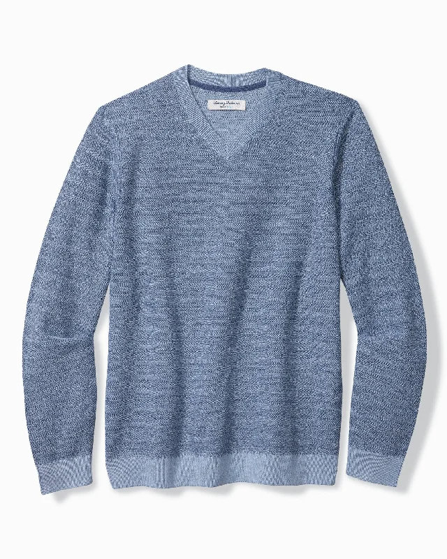Inventory Reduction Tommy Bahama Coolside Course IslandZone Sweater Buccanear Blue
