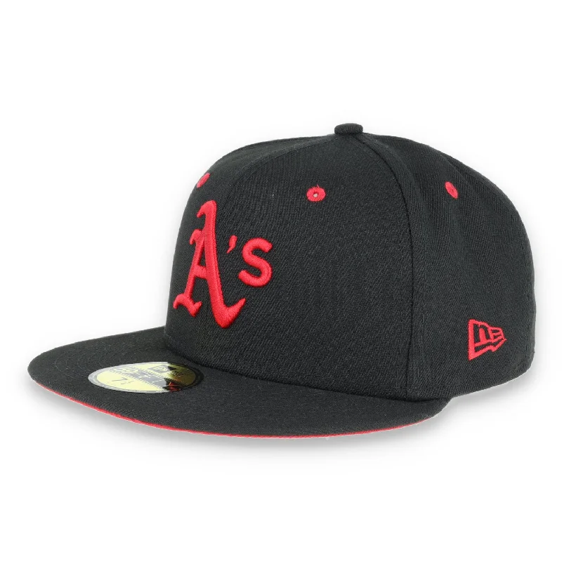 Lowest Price Oakland Athletics New Era 59Fifty Fitted Hat-Black/Red