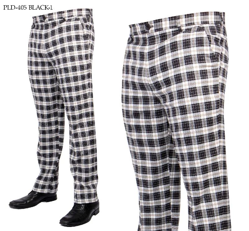 PLD-405 I PRESTIGE PLAID PANTS I BLACK-1