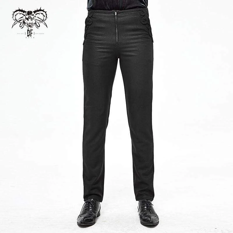 Men's Gothic Front Zip Suit Pants