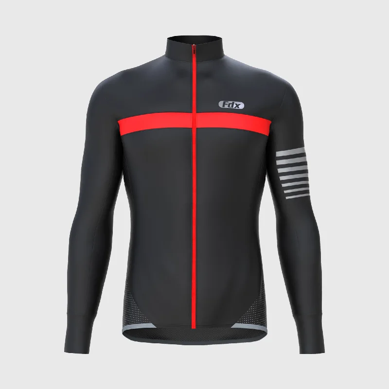 Fdx All Day Men's & Boy's Red Thermal Roubaix Long Sleeve Cycling Jersey