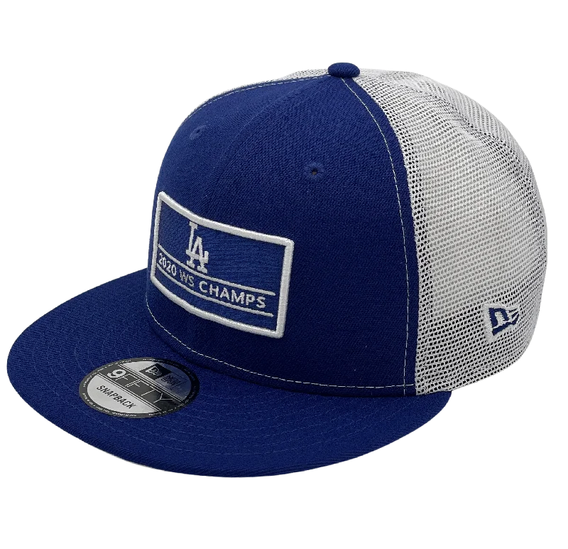 Can't Beat Los Angeles Dodgers New Era 2020 World Series Champions Deck Trucker 9FIFTY Snapback Adjustable Hat - Royal