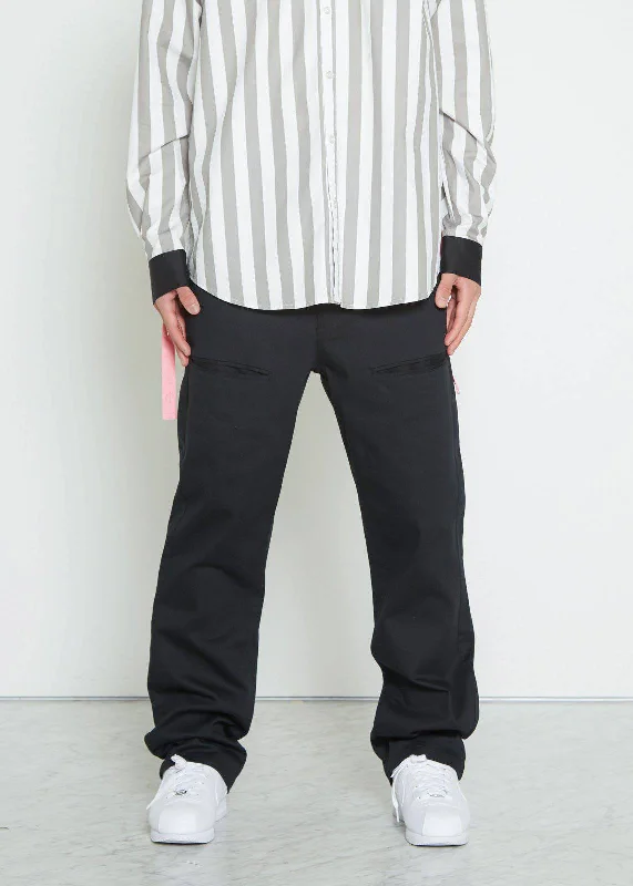 Incredible Offers Konus Men's Baggy Chino Pants in Black