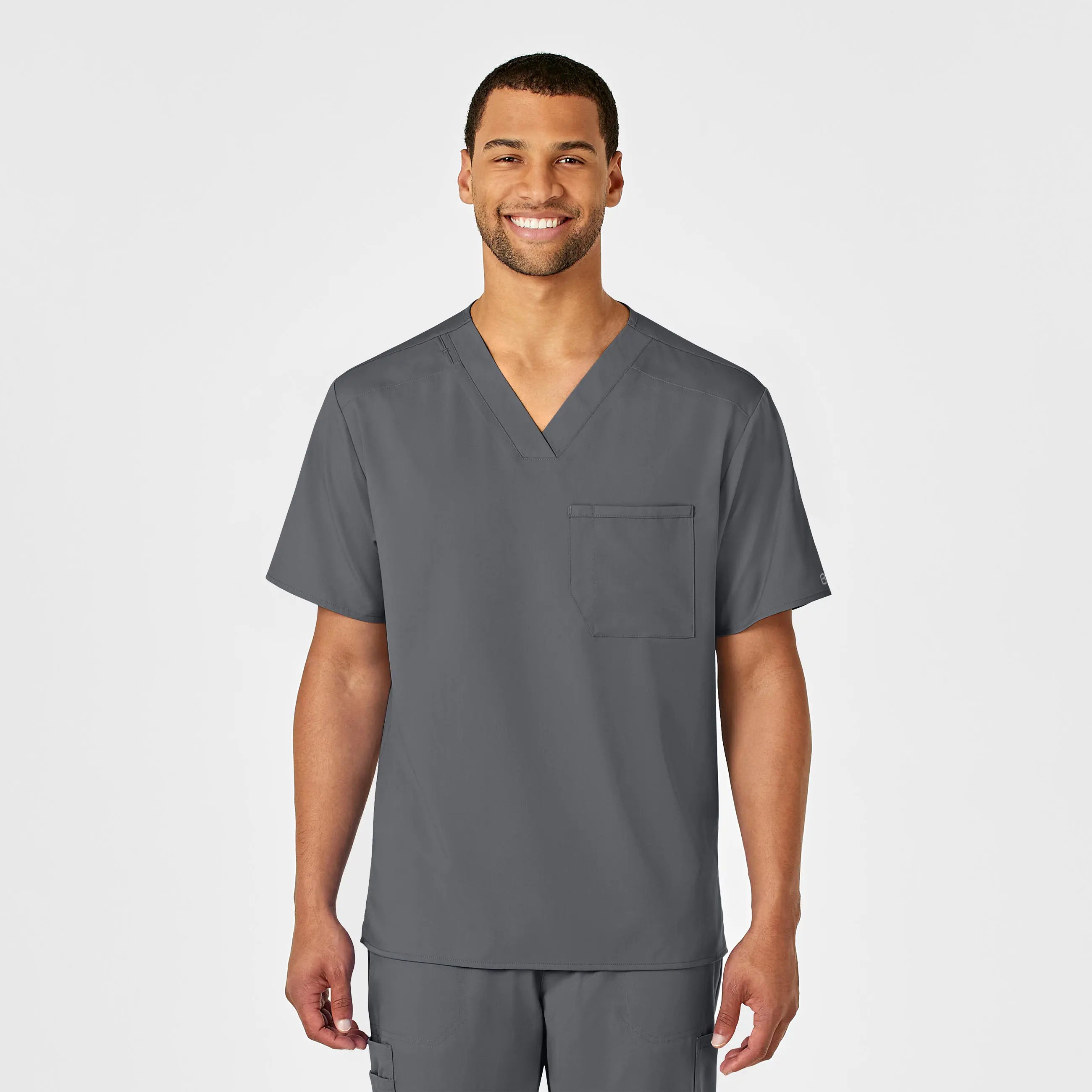 Wink Men's PRO V-Neck Scrub Top - Pewter