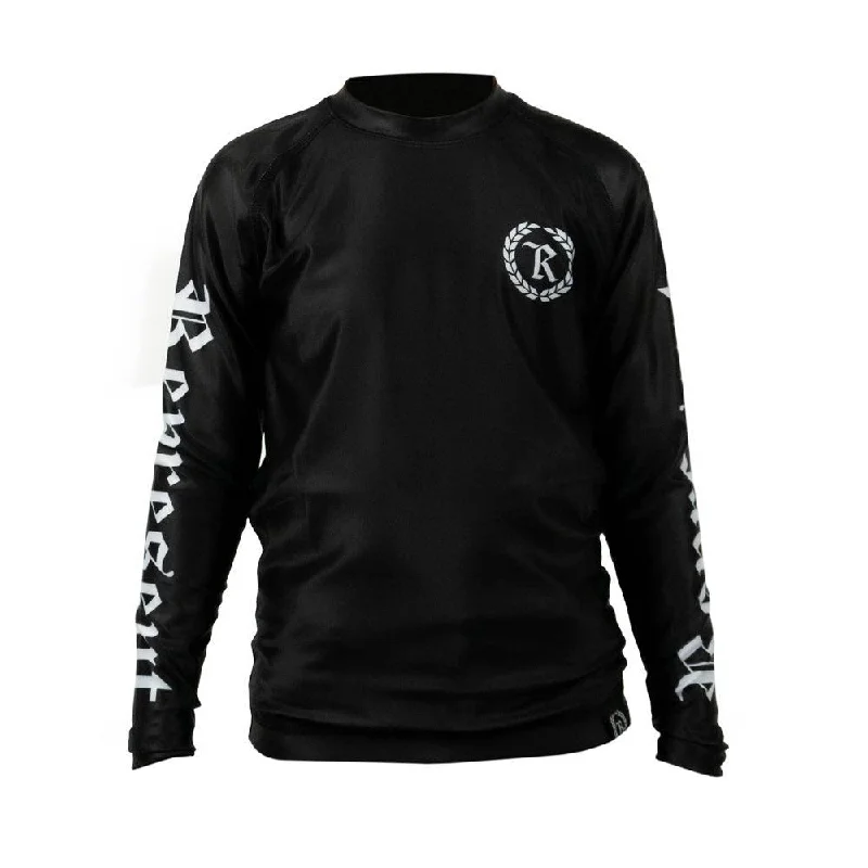 Mega Deal Black Gang Kids Jiu Jitsu Rash Guard Long Sleeve [BLACK X WHITE]