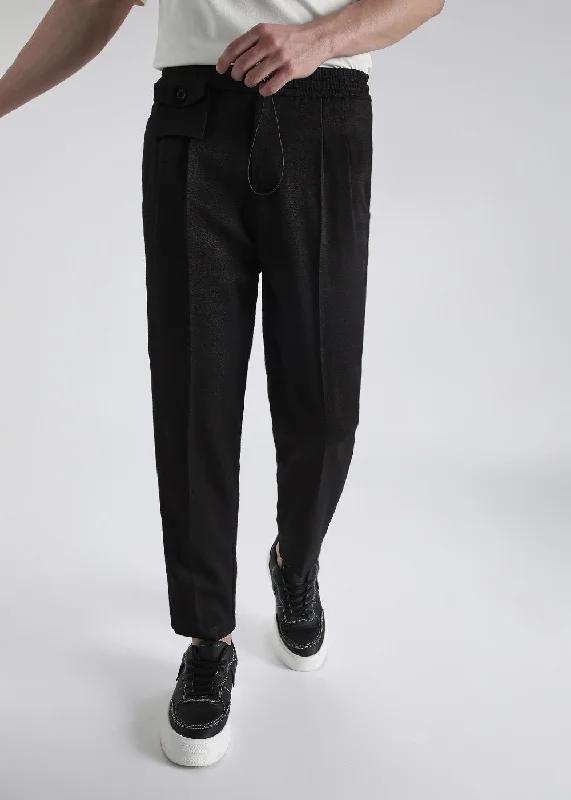 Discount Deals Black Pleated Korean Pant