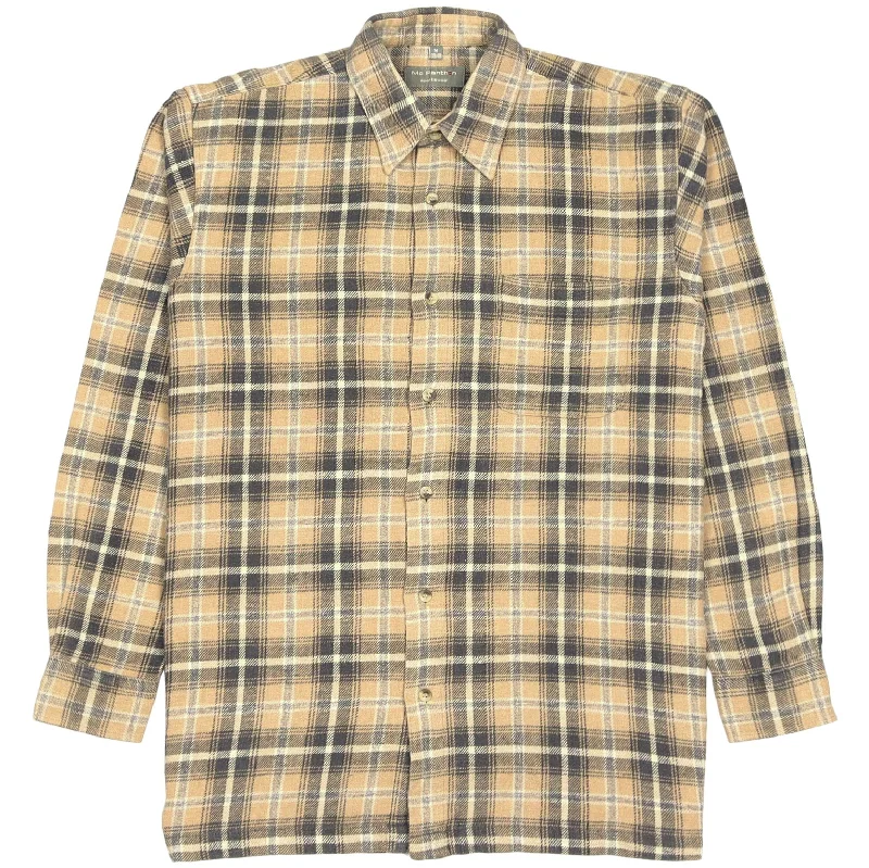 Mc Panthon Checkered Flannel Shirt Beige Black