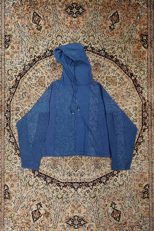 Time-Limited Offer Glass Cypress Blue All-Over BORO Hoodie (Blue)