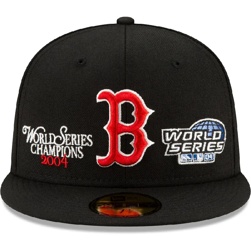 Low Price BOSTON RED SOX 2004 WORLD SERIES CHAMPIONS  59FIFTY FITTED-BLACK/WHITE