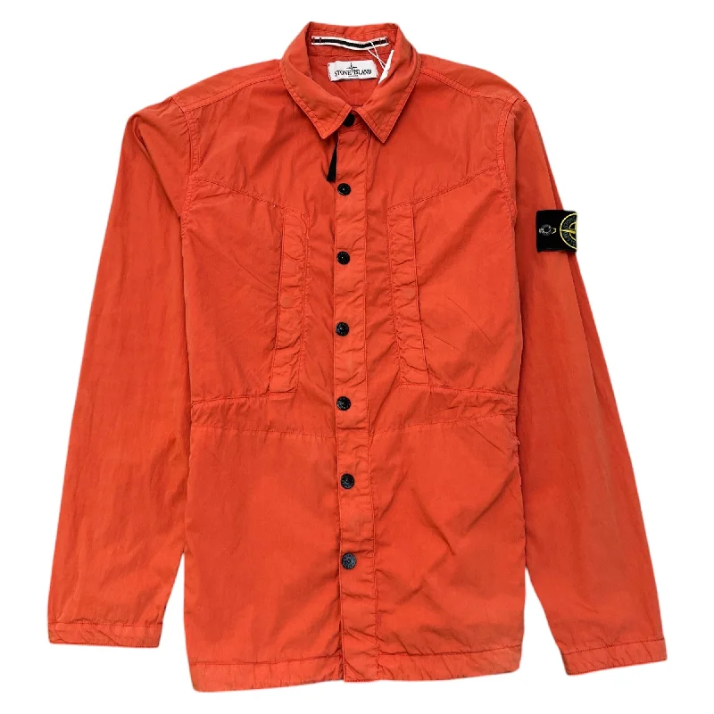 Value Pack Men's Applique Logo OverShirt Orange Size M