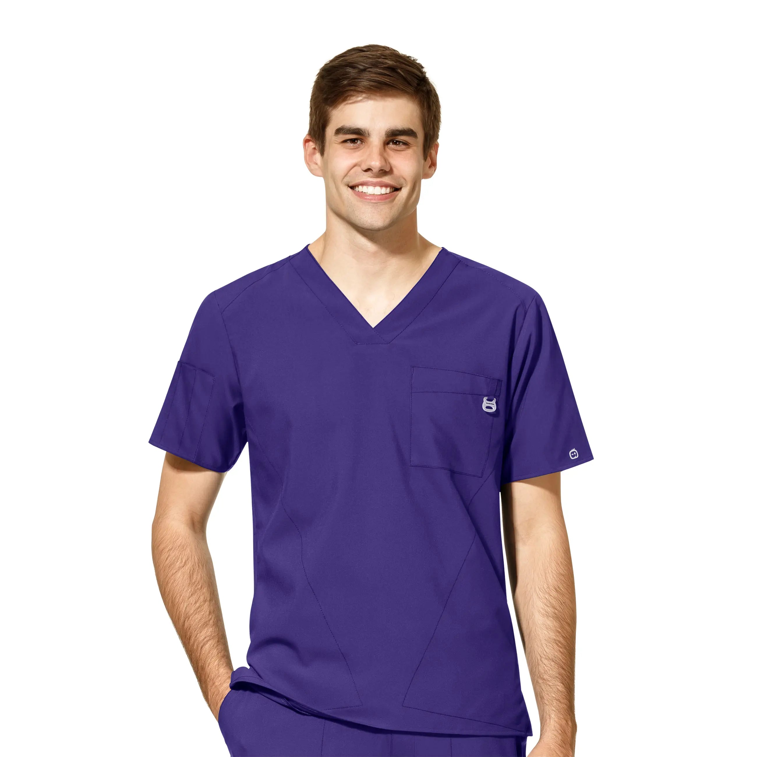Weekend Deals That Sparkle Wink Men's W123 V-Neck Scrub Top - Grape