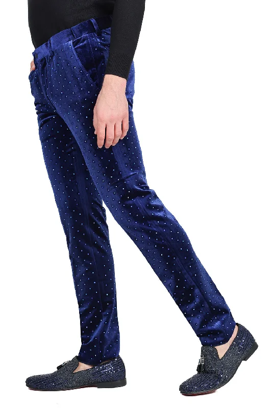 Barabas Friday Night 2CP3020 Velvet Slim Fit Pants Royal