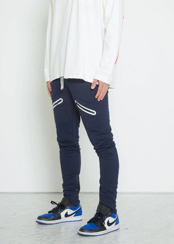 Don't Delay Men's  Zipper Pocket French Terry Sweatpants in Navy