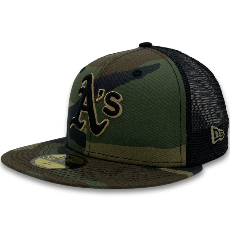 Special Price New Era 59Fifty Oakland Athletics TRUCKER WOOD CAP- CAMO