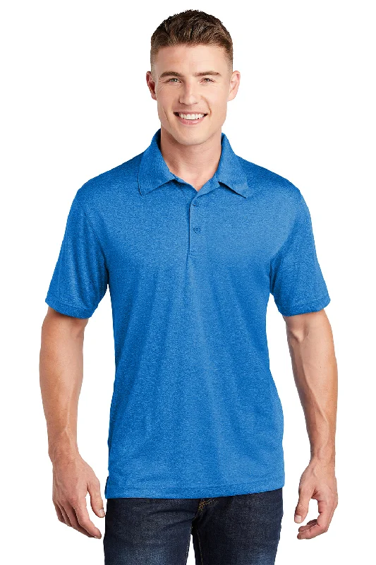The Best Prices Sport-Tek Mens Heather Contender Moisture Wicking Short Sleeve Polo Shirt - Heather Blue Wake The Best Prices Sport-Tek Mens Heather Contender Moisture Wicking Short Sleeve Polo Shirt - Heather Blue Wake