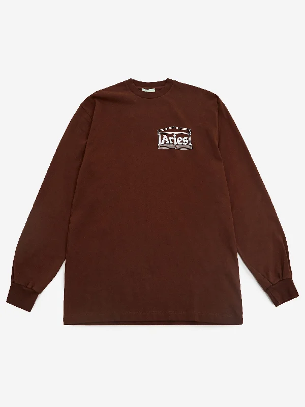 Aries Temple Long Sleeve T-Shirt - Brown