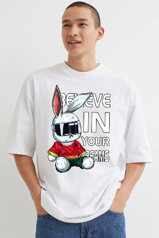 Special Price Believe In Your Dreams White Over Size T-Shirt