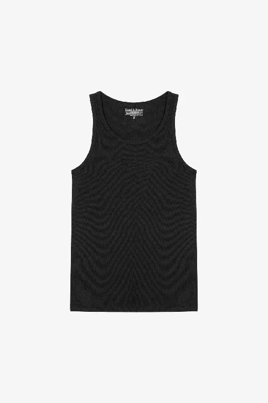 Deal Alert Bread and Boxers Classic Ribbed Tank Top - Black 2 Pack