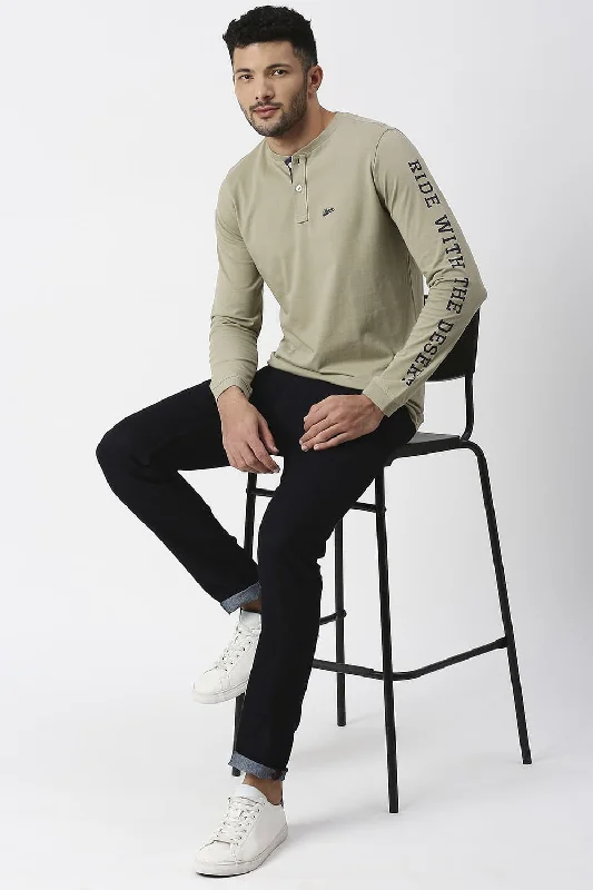 Deal Alert Muscle Fit Cotton Henley T-shirt