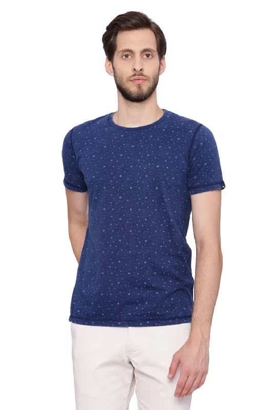 Weekend Savings Fiesta Muscle Fit Denim Crew Neck Printed T Shirt