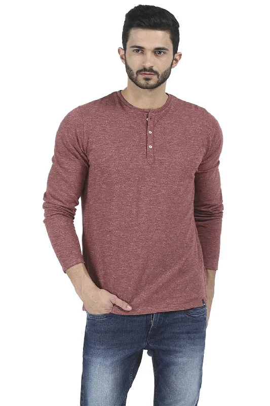 Unbeatable Prices Muscle Fit Henley Full Sleeve T Shirt