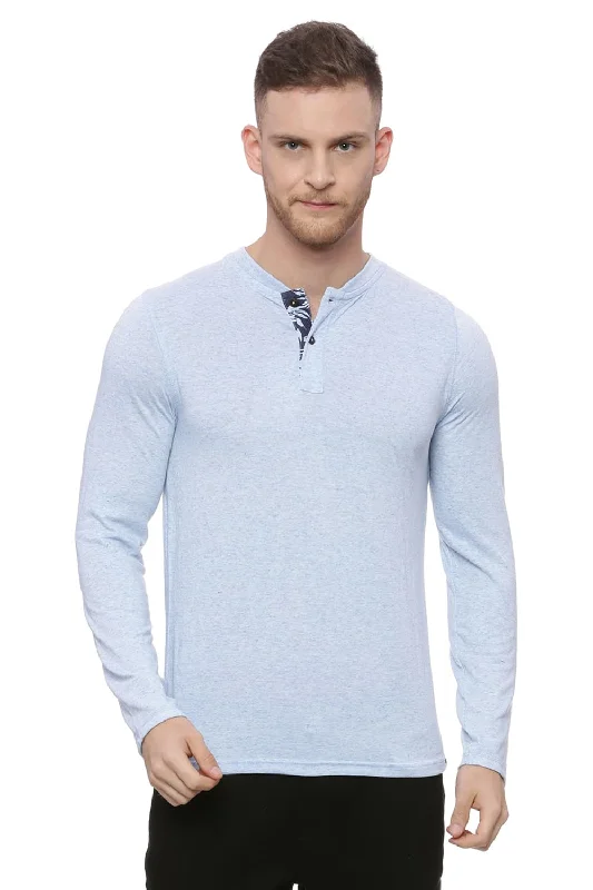 Don't Wait Muscle Fit Henley Long Sleeve T Shirt