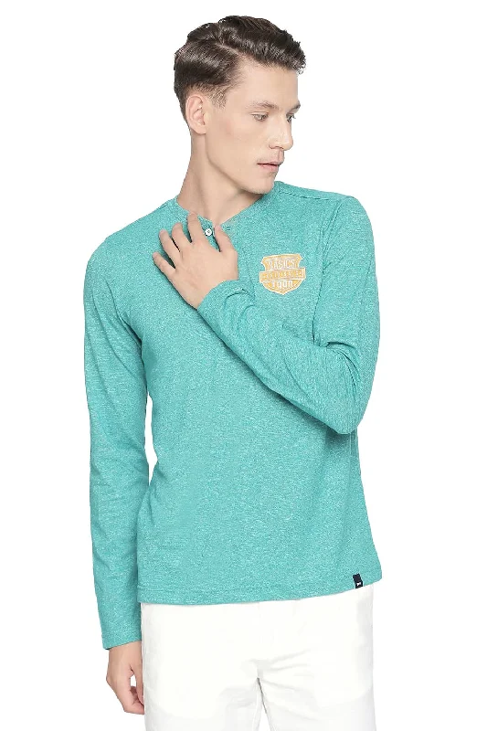 Weekend Discounts to Enjoy Muscle Fit Henley Long Sleeve T Shirt