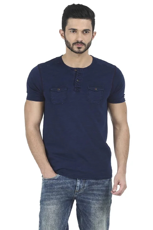 Year-End Sale Muscle Fit Henley Neck T Shirt