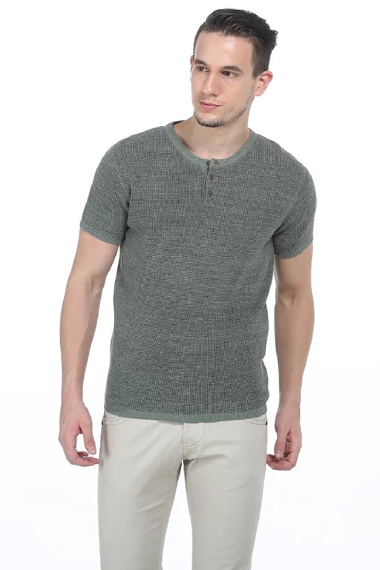 Savings Galore Muscle Fit Henley T.shirt