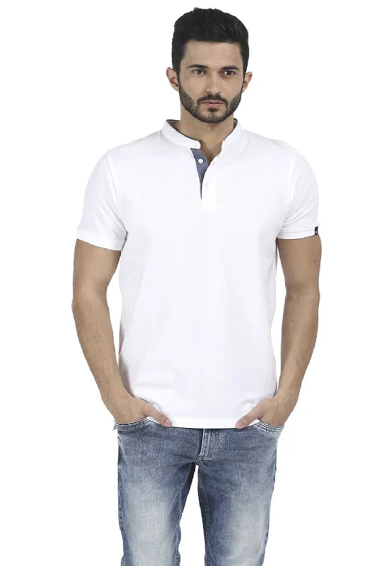 Unwind with Weekend Discounts Muscle Fit Mandarin Collar T Shirt
