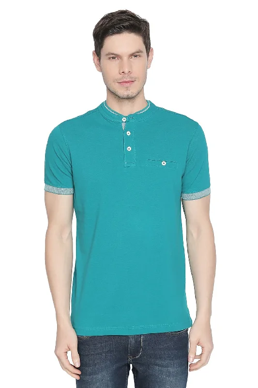Weekend Discounts to Indulge In Muscle Fit Mandarin Polo T Shirt