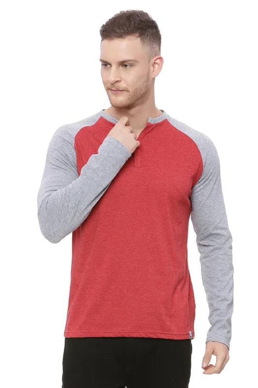 Steals and Deals Muscle Fit Melange Henley T Shirt