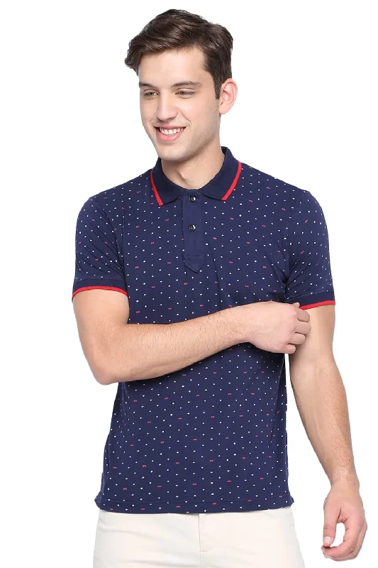 Huge Discounts Muscle Fit Print Polo T Shirt