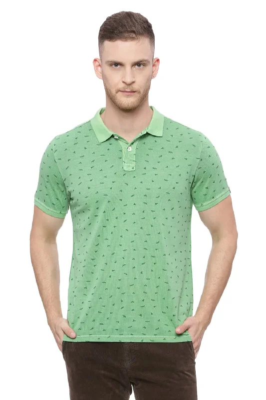 Act Now Muscle Fit Printed Polo T Shirt