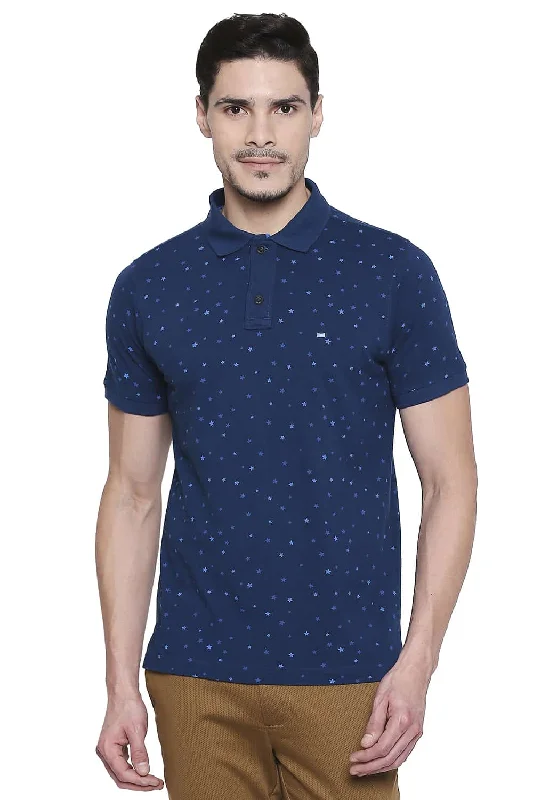 Muscle Fit Printed Polo T Shirt