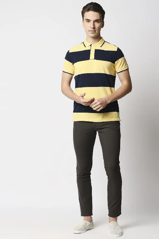 Final Markdown Muscle Fit Stripe Polo Stripes T-shirt