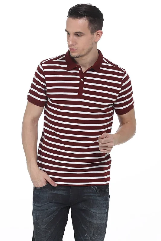 Don't Delay Muscle Fit Stripe Polo T Shirt