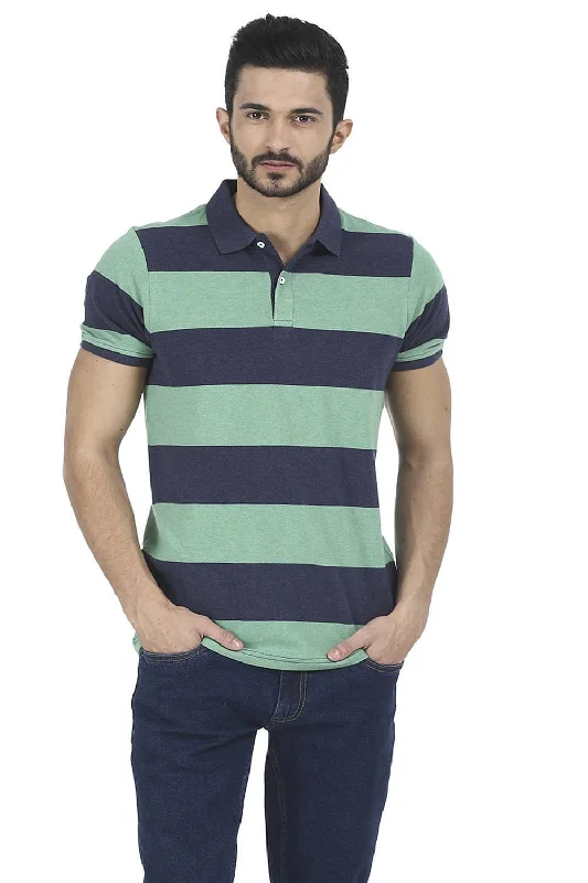 Today's Special Muscle Fit Stripe Polo T Shirt