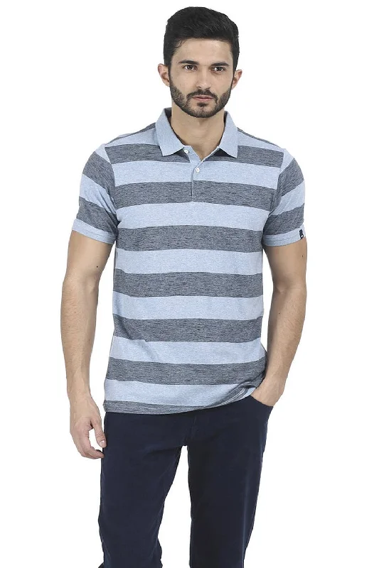 Steals and Deals Muscle Fit Stripe Polo T Shirt