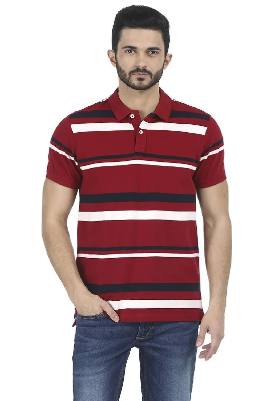 Fantastic Deals Muscle Fit Striped Polo T Shirt