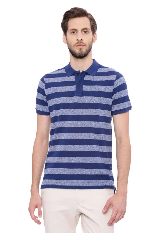 Clearance Sale Muscle Fit Striped Polo T Shirt