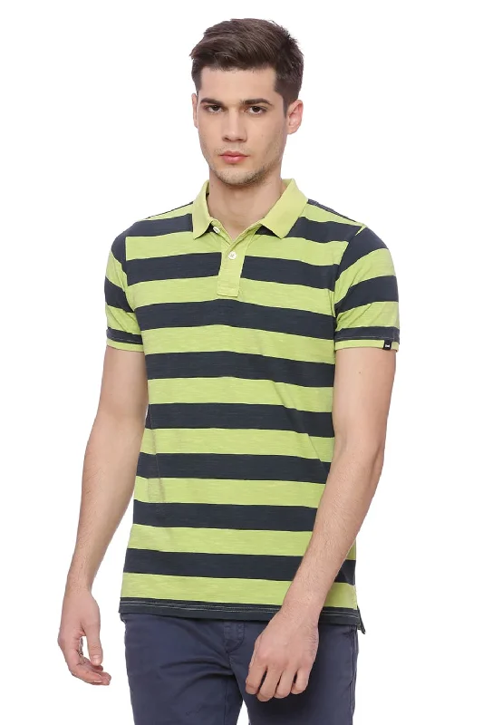Price Fest Muscle Fit Striped Rugby Polo T Shirt