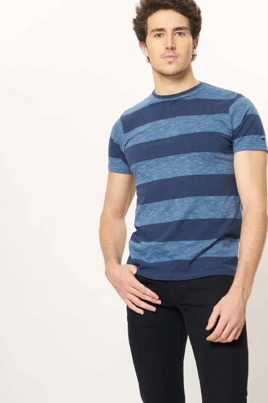 The Best Prices Muscle Fit Stripes Crew Neck T.Shirt