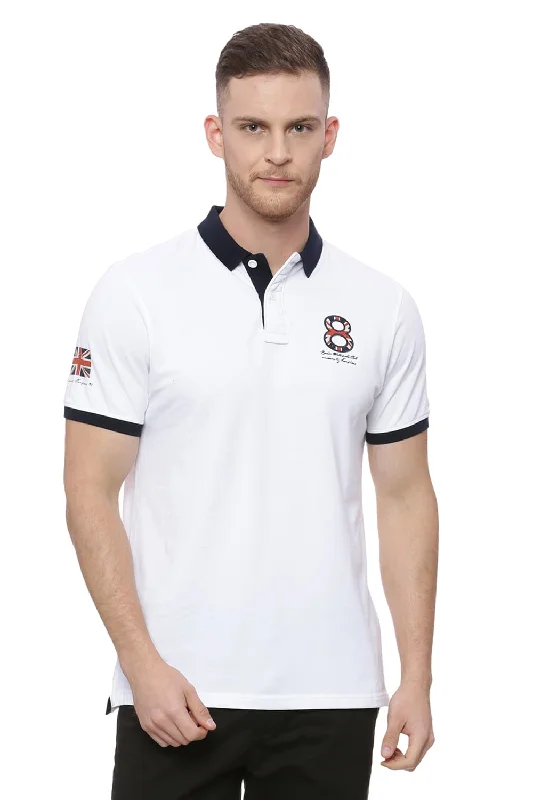 Weekend Deals to Make You Happy Muscle Fit White Polo T Shirt