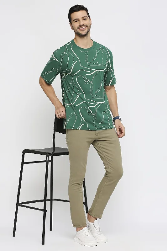 Relaxed Fit Cotton Printed Crew T-shirts