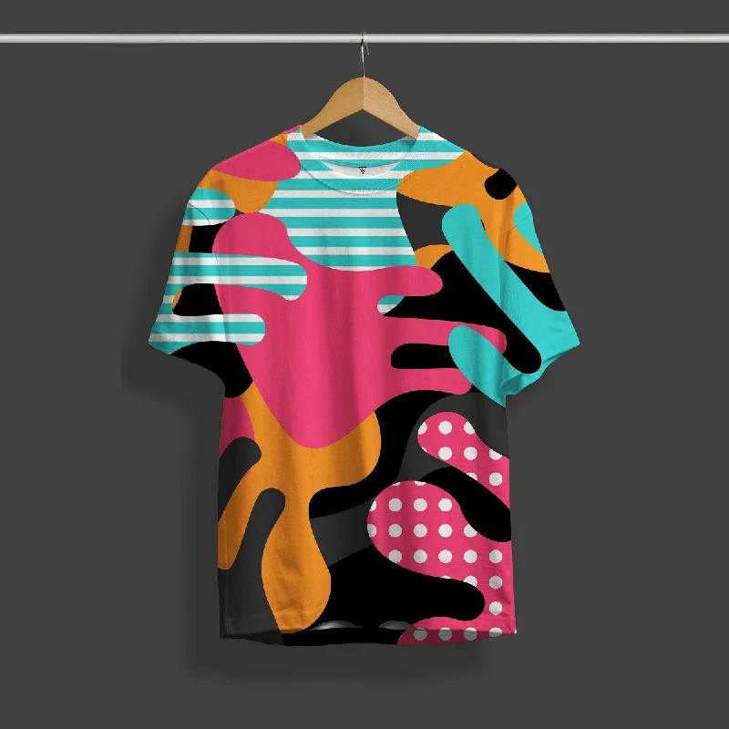 Sneak Peek Sale Colorful Abstract Pattern Printed T-Shirt