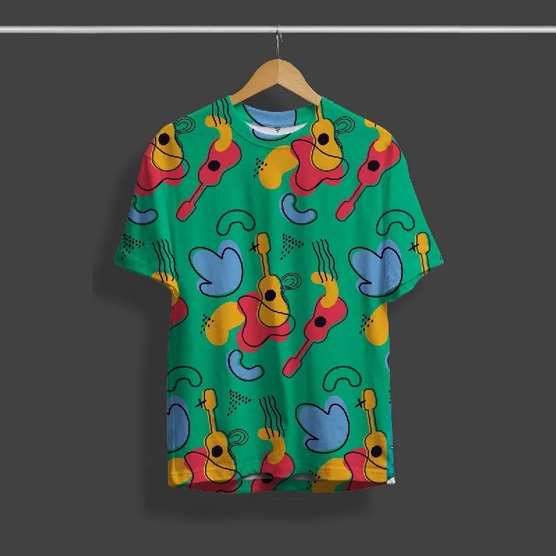 Weekend Bargains Galore Colorful Guitar Complete Printed Tee