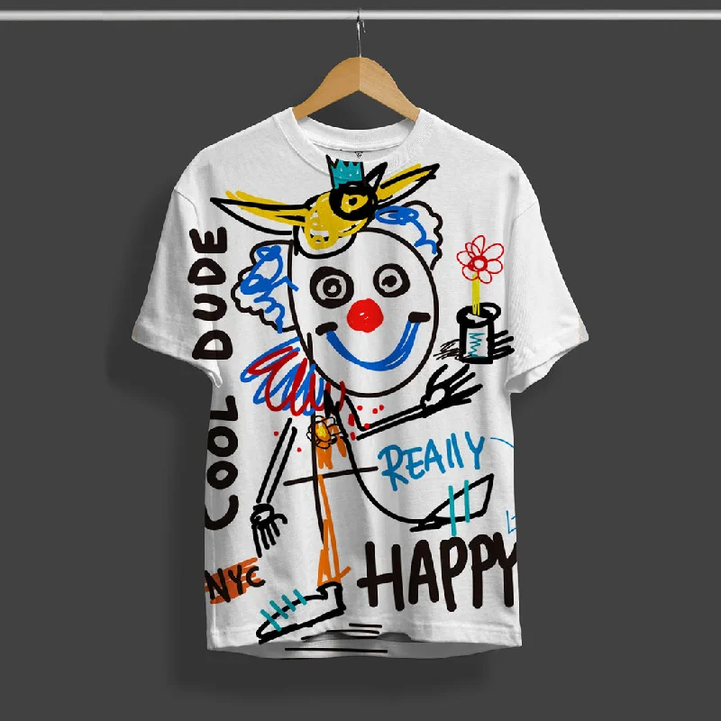 Savings Galore Cool Dude White Printed T-Shirt