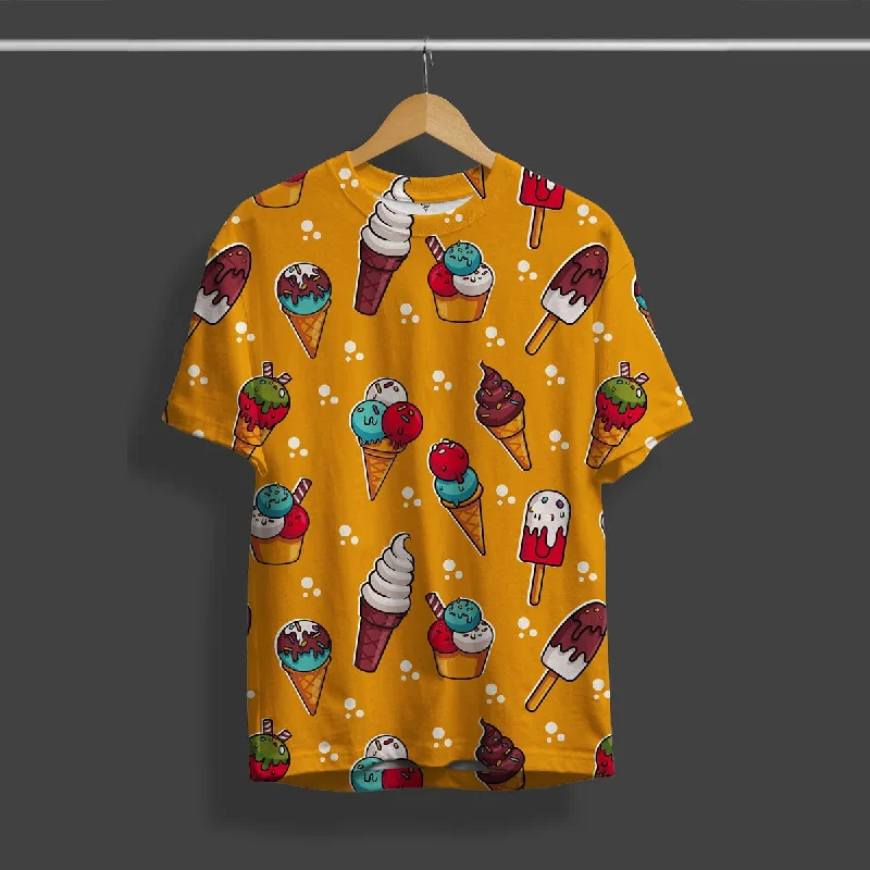 Low Price Cool Ice Cream All Over Print Round Neck T-Shirt